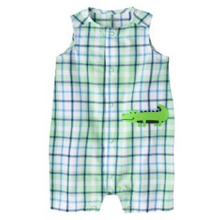 Just One YouMade by Carters Newborn Boys Sleeveless Romper   Green/White 6 M