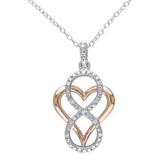 0.06 CT.T.W. Diamond Heart and Infinity Sterling Silver Pendant Necklace  
