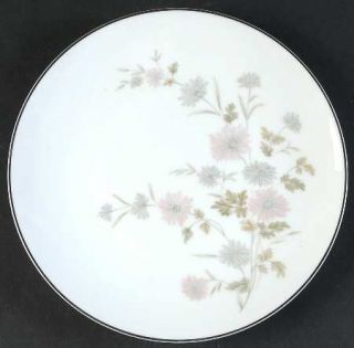 Noritake Barbara Salad Plate, Fine China Dinnerware   Pink & Gray Flowers,Tan &