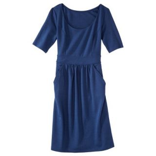 Merona Womens Ponte Elbow Sleeve Dress w/Pockets   Waterloo Blue   XS