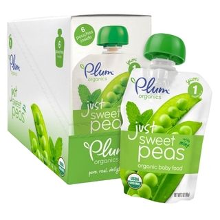 Plum Organics Just Veggies Sweet Peas With Mint Pouches (6 Pack)