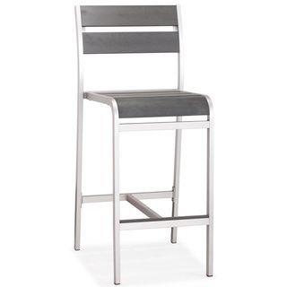 Megapolis Grey Brushed Aluminum Bar Chair