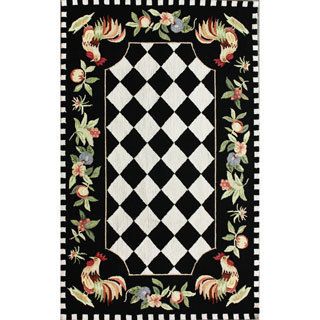 Nuloom Hand hooked Moroccan Rooster Checkered Wool Rug (5 X 8)