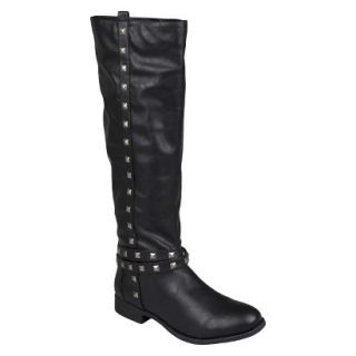 Womens Bamboo By Journee Studded Round Toe Boots   Black 7