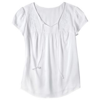 Mossimo Supply Co. Juniors Challis Embroidered Top   Fresh White XS(1)