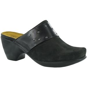 Naot Womens Appeal Black Velvet Nubuck Black Madras Shoes, Size 41 M   90058 N42