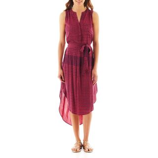 A.N.A Sleeveless Belted High Low Maxi Dress, Scarlet/navy