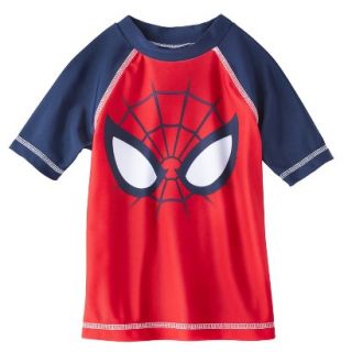 Spider Man Toddler Boys Short Sleeve Rashguard   Red 2T