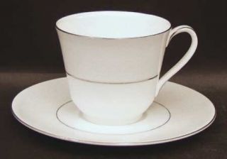 Royal Doulton Lace Point Flat Cup & Saucer Set, Fine China Dinnerware   Bone,Whi
