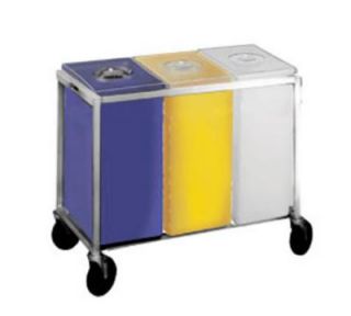Win Holt Ingredient Bin, Triple, White/Yellow/Blue, 3 Covers, 225 lb Capacity
