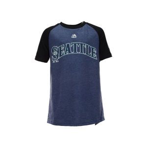 Seattle Mariners Majestic MLB Youth Club Favorite Raglan T Shirt