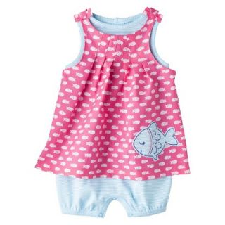 Just One YouMade by Carters Newborn Girls Romper Set   Pink/Turquoise 18 M
