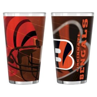 Boelter Brands NFL 2 Pack Cincinnati Bengals Shadow Style Pint Glass   16oz