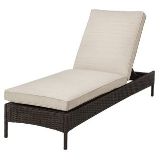 Outdoor Patio Furniture Threshold Tan Wicker Chaise Lounge, Belvedere
