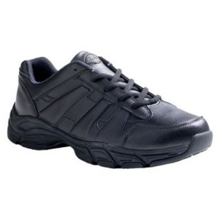 Mens Dickies Athletic Lace Genuine Leather Slip Resistant Sneakers   Black 7