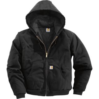 Carhartt Duck Active Jacket   Quilt Lined, Black, 4XL Tall, Model J140