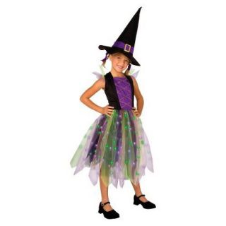 Girls Light Up Rainbow Witch Costume
