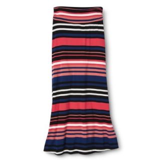 Merona Womens Knit Maxi Skirt   Coral/Waterloo Blue Stripe   XL