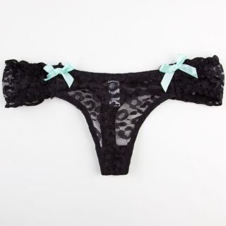 Animal Lace Thong Black In Sizes Large, Medium, Small For Women 228694100