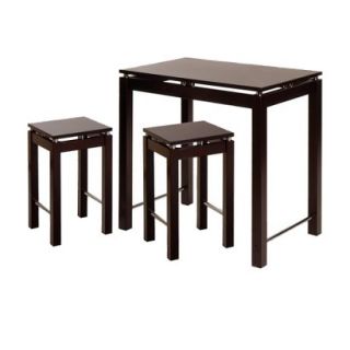 Counter Height Table Set Winsome 3 Piece Kitchen Island with 2 Stools