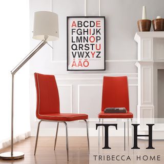 Tribecca Home Matilda Hot Red Retro Modern Dining Chair (set Of 2)