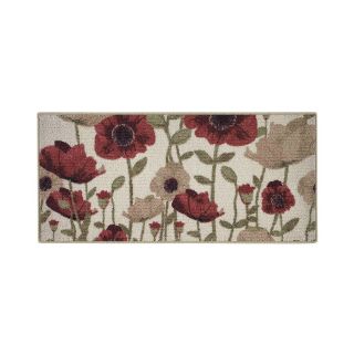 Floral Couture Kitchen Rectangular Rugs, Red/Orange