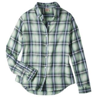 Mossimo Supply Co. Juniors Long Sleeve Button Down Shirt   Picnic Green L(11 