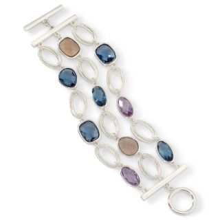 LIZ CLAIBORNE Blue Multi 3 Strand Toggle Bracelet