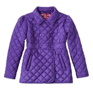 Dollhouse Infant Toddler Girls Quilted Trench Coat   Purple 12 M