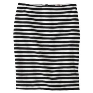Merona Petites Ponte Pencil Skirt   Black/Cream 6P