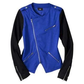 Mossimo Womens Ponte Moto Jacket   Athens Blue/Black XL