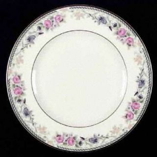 Royal Doulton Eleanor Dinner Plate, Fine China Dinnerware   Pink Roses,Purple&Ye