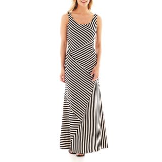 Alyx Sleeveless Striped Maxi Dress, Black/White