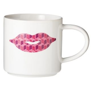 Room Essentials Patterned Lips Ceramic Coffee Mug Set of 2   Multicolor