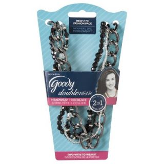 Goody Double Wear 2 in 1 Silver Chain Link with Black Tribal Beads Headband and