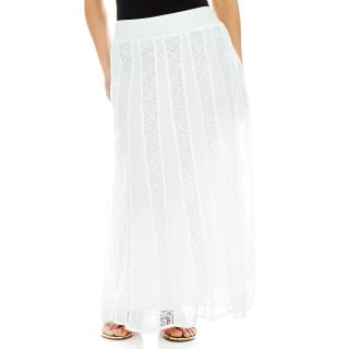 St. Johns Bay Crinkle Peasant Skirt   Petite, White