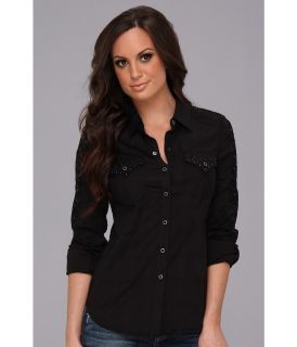 Affliction Rock Out L/S Woven Womens Long Sleeve Button Up (Black)