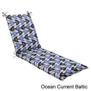 Pillow Perfect Ocean Current Polyester Outdoor Chaise Lounge Cushion