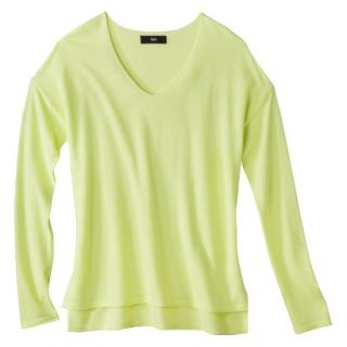 Mossimo Womens V Neck Pullover Sweater   Luminary Green L