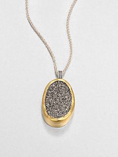 GURHAN Druzy, Sterling Silver and 24K Yellow Gold Necklace   Silver Gold