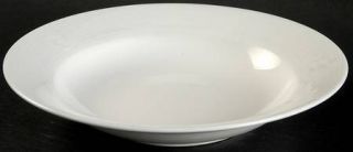 Mikasa White Crocus Rim Soup Bowl, Fine China Dinnerware   All White, Embossed F