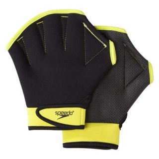 Speedo Adult Aquatic Fitness Glove Black & Kiwi   Medium