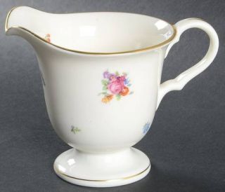 Pickard Floral Chintz Creamer, Fine China Dinnerware   Small Floral Clusters Rim