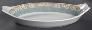 Wedgwood Aztec Augratin, Fine China Dinnerware   Home Collection,Green Band,Geom