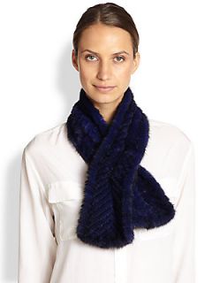 sherry cassin Georgia Mink Scarf   Cobalt