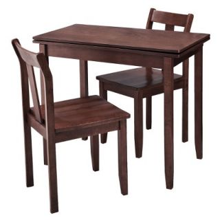 Dining Table Set Threshold 3 piece. Expandable Dining Set with Storage   Dark
