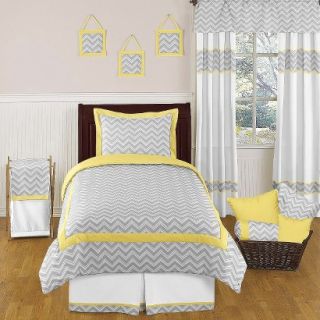 Sweet Jojo Designs Zig Zag Chevron Bedding Set   Yellow/Gray (Twin)
