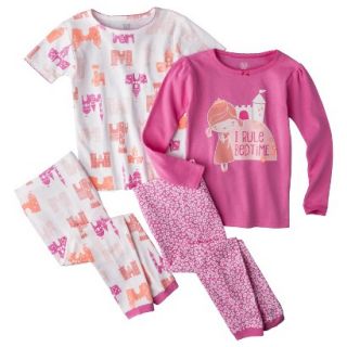 Just One You Made by Carters Girls 4 Piece Princess Pajama Set   Pink 7