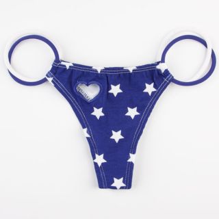 Star Print Heart Cutout Thong Blue In Sizes Medium, Large, Small For Women 2370