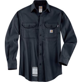 Carhartt Flame Resistant Work Dry Twill Shirt   Navy, XL Tall, Model FRS003